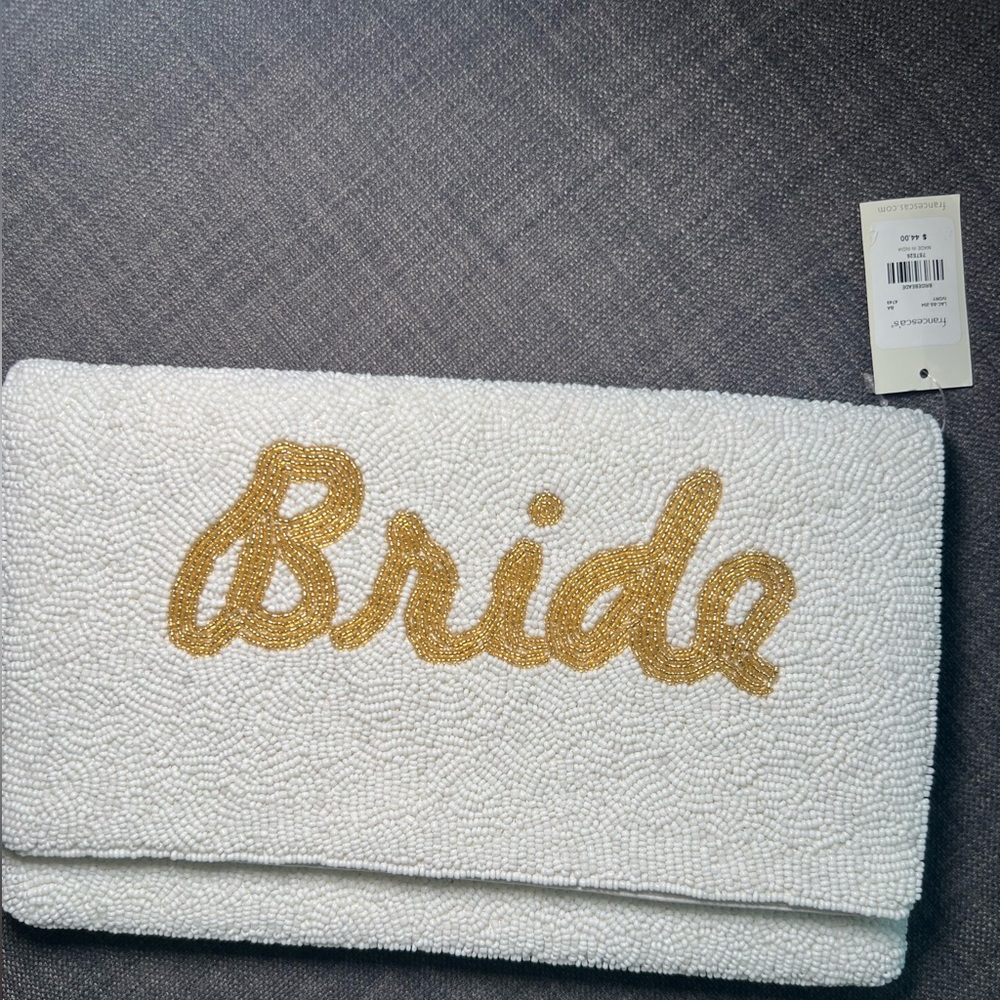 Bride breaded purse with gold chain